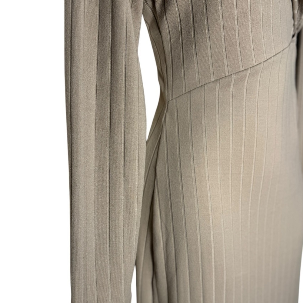 Astr The Label Twist Front Long Sleeve Midi Oatmeal Small Anthropologie - Picture 6 of 12